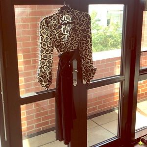 DVF silk and wool brea wrap dress